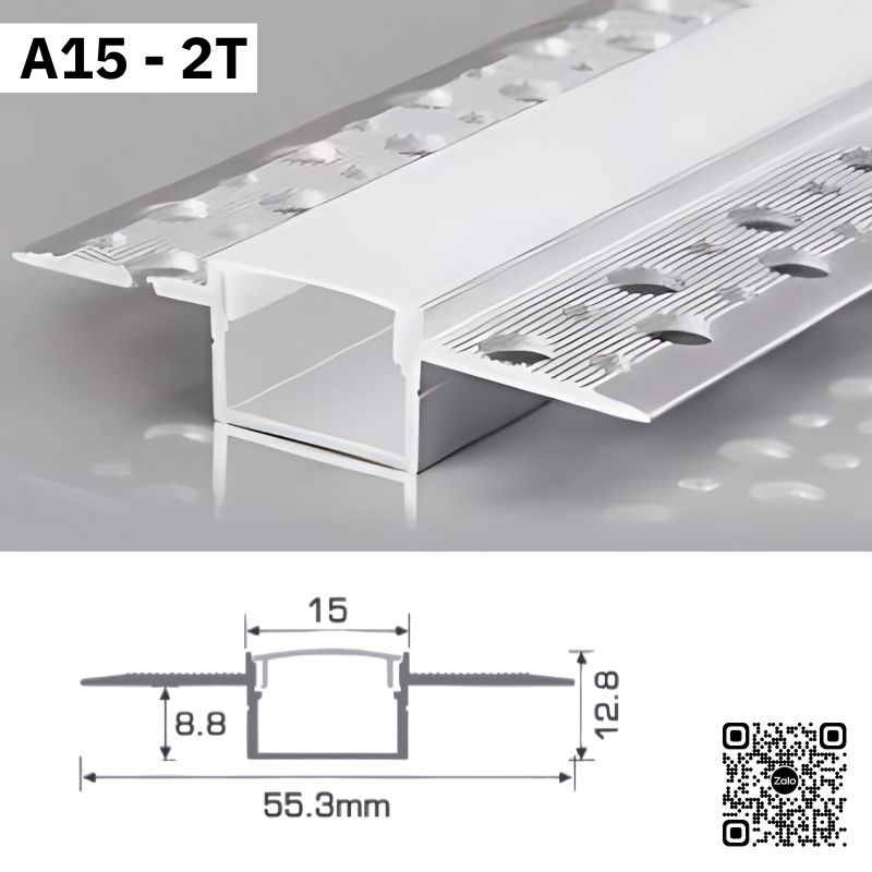Thanh Nhôm Giấu Viền Dài 1m5 | A15-2T
